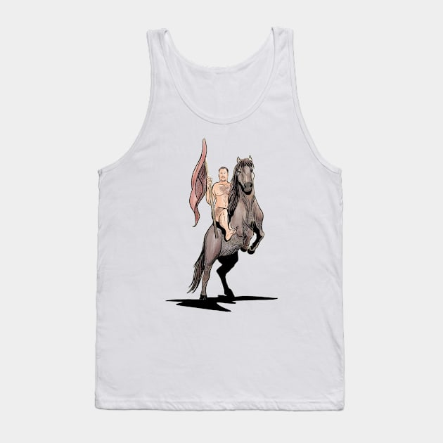 Nick Naked on a Horse Tank Top by Gag On This